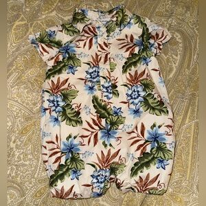 Janie and Jack - Floral Baby Romper - Beige, Blue, Green, Brown 0-3m